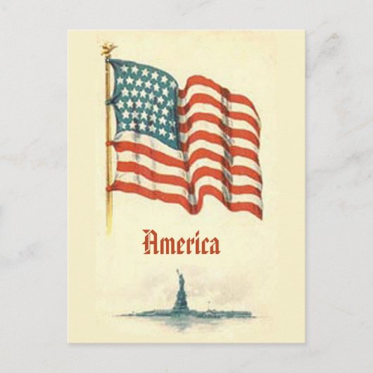 Vintage American Flag Postkarte (Vorderseite)