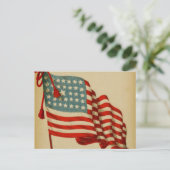 Vintage American Flag Postkarte (Stehend Vorderseite)