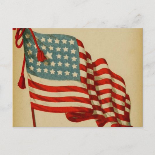 Vintage American Flag Postkarte (Vorderseite)