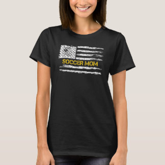 Vintage American Flag Proud Soccer Mama Football S T-Shirt