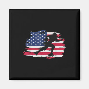 Vintage American Flag Quarterback Football Magnet