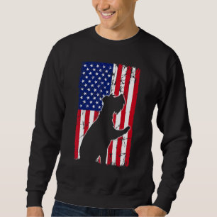 Vintage American Flag Schnauzer Dog Vater Mama Wel Sweatshirt