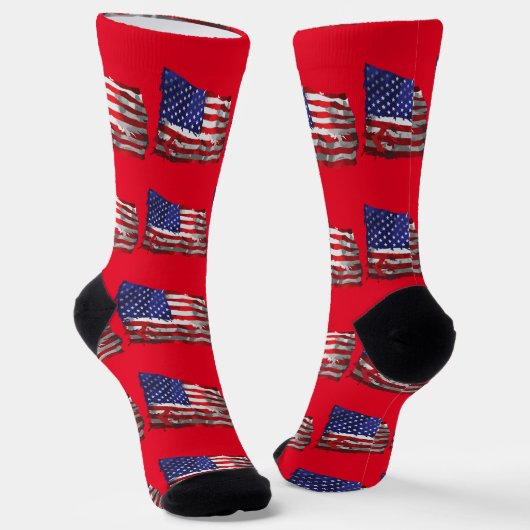 Vintage American Flag Thunder_Cove Socken (Gewinkelt)