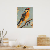 Vintage American Kestrel Illustration Poster (Küche)