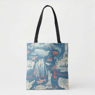 Vintage American Landmark Muster (3) Tasche