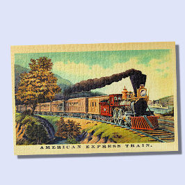 Vintage American Steam Train Motor Locomotives J Puzzle