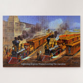 Vintage American Steam Train Motor Locomotives Puzzle (Horizontal)