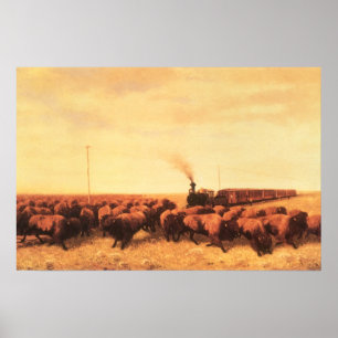 Vintage American West, aufgehalten von NH Trotter Poster