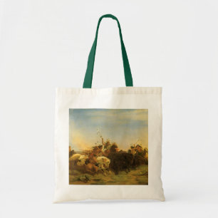 Vintage American West Kunst, Büffeljagd von Wimar Tragetasche
