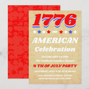 Vintage Americana   1776-Feier Einladung