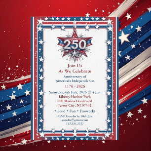 Vintage Americana 250-Jahr-Jubiläum Sterne und Str Einladung