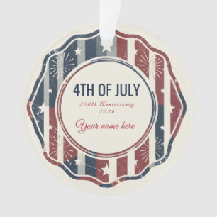 Vintage Americana 4. Juli Patriotischer Abzeichen Ornament