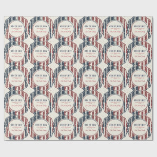 Vintage-Americana-4.-Juli-patriotisches Abzeichen Geschenkpapier
