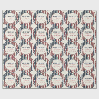 Vintage-Americana-4.-Juli-patriotisches Abzeichen  Geschenkpapier