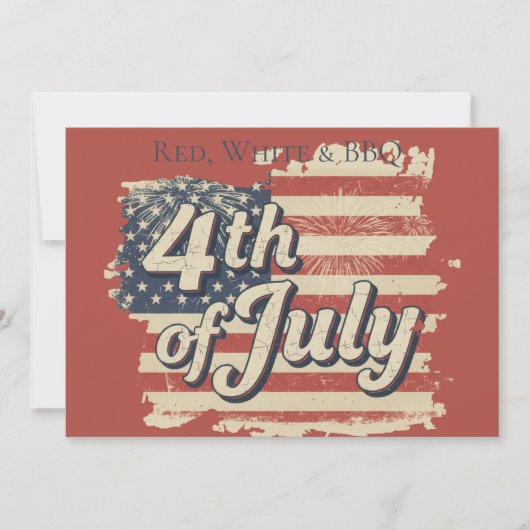 Vintage Americana Fireworks Picnic Einladung (Vorderseite)