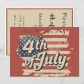 Vintage Americana Fireworks Picnic Einladung (Vorne/Hinten)