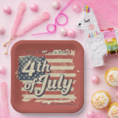 Vintage Americana Fireworks Picnic Pappteller (Party)