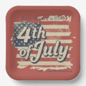 Vintage Americana Fireworks Picnic Pappteller (Vorderseite)