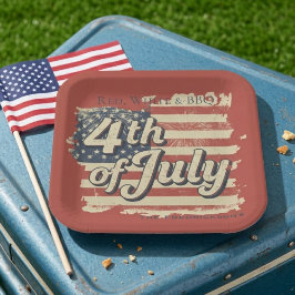 Vintage Americana Fireworks Picnic Pappteller