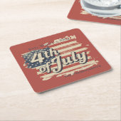 Vintage Americana Fireworks Picnic Rechteckiger Pappuntersetzer (angewinkelt)