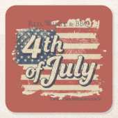 Vintage Americana Fireworks Picnic Rechteckiger Pappuntersetzer (Vorderseite)