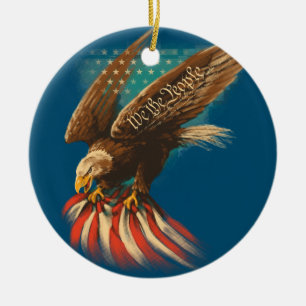 Vintage Americana Keramik Ornament