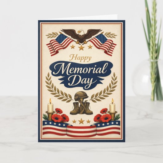 Vintage Americana Memorial Day Karte (Vorderseite)