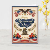 Vintage Americana Memorial Day Karte (Gelbe Blume)