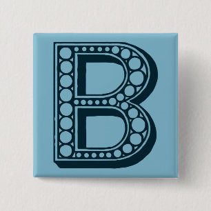 Vintage Americana, ornamentales Monogramm B Button