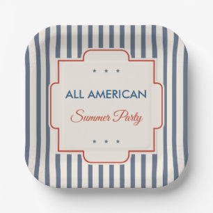 Vintage-Americana-patriotischer-Papierteller Pappteller