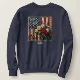 Vintage-Americana-Rose-&-Flag-T-Shirt Sweatshirt