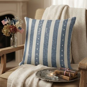 Vintage-Americana-Sterne-Streifen-Muster ID1306 Kissen