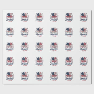 Vintage Amerika 1776 2026 Patriotisches Kleeblatt- Geschenkpapier