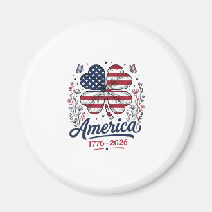 Vintage Amerika 1776 2026 Patriotisches Kleeblatt- Magnet