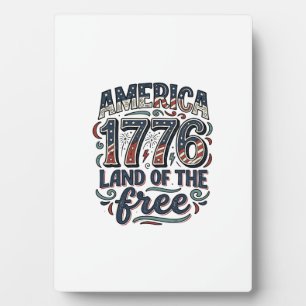 Vintage Amerika 1776 Land der Freien Shirt Design Fotoplatte