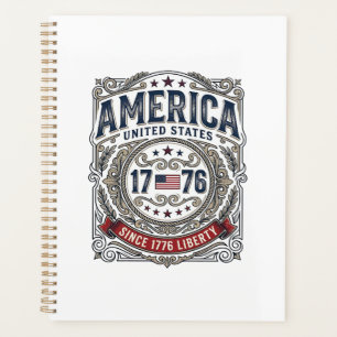 Vintage Amerika 1776 Patriotische Freiheit Planer