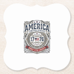 Vintage Amerika 1776 Patriotische Freiheit Untersetzer