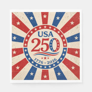 Vintage Amerika 250 Servietten Patriotische USA-Pa