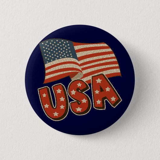 Vintage Amerika-Flagge Button (Vorderseite)