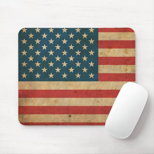 Vintage Amerika-Flagge Mousepad (Mit Mouse)