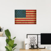 Vintage Amerika-Flagge Poster (Heimbüro)