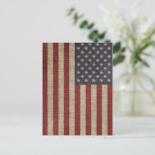 Vintage Amerika-Flagge Postkarte (Stehend Vorderseite)