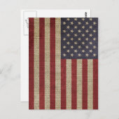 Vintage Amerika-Flagge Postkarte (Vorne/Hinten)
