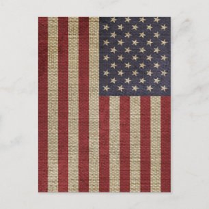 Vintage Amerika-Flagge Postkarte