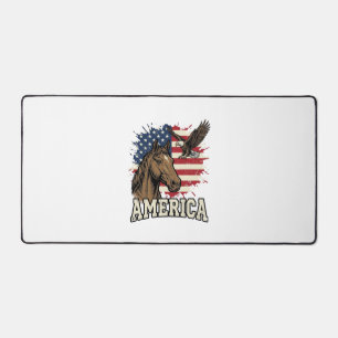 Vintage-Amerika-Pferd-Adler-patriotisches Vektor-D Schreibtischunterlage