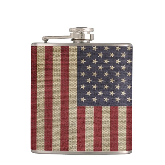 Vintage-Amerikaflagge Flachmann (Vorderseite)