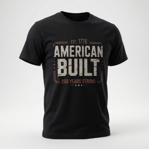 Vintage Amerikanisch Gebaut 250 Jahre Stark Patrio T-Shirt