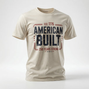 Vintage Amerikanisch Gebaut 250 Jahre Stark Patrio T-Shirt