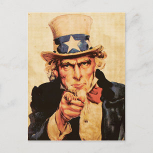 Vintage amerikanisch-patriotischer Onkel Sam Postkarte