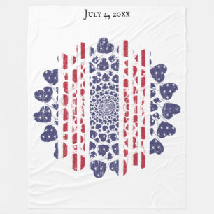 Vintage amerikanisch psychedelische patriotische H Fleecedecke